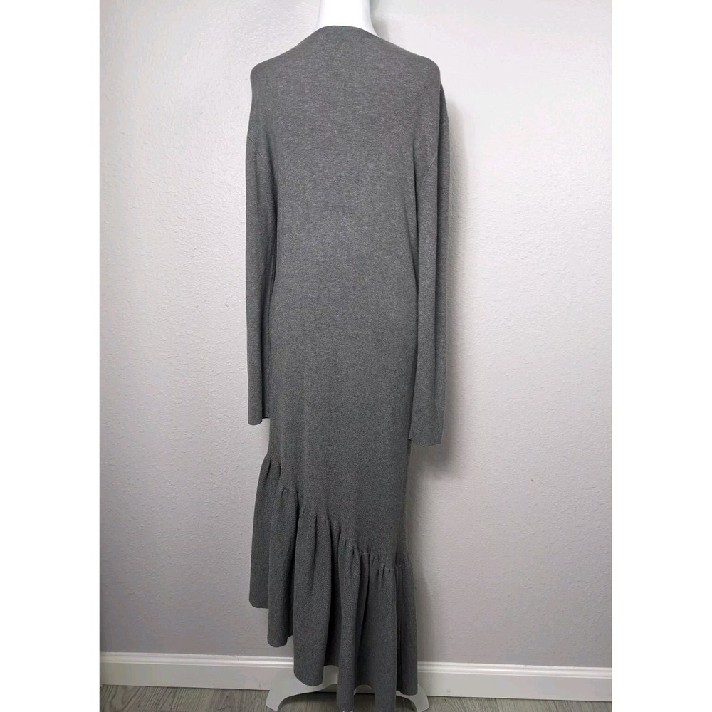 Gianni‎ Bini Womens Dress Mockneck Ruffle Bottom Long Sleeve Knit Gray Sz XL 347 - Picture 4 of 8